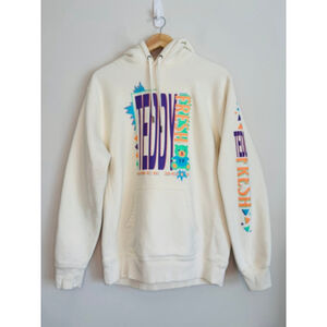 Teddy Fresh Unisex Graphic Logo Pullover Hoodie Sweatshirt Cream Medium